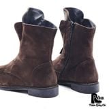  |SIZE 41| ROBERTO D'ANGELO LENA DARK BROWN SUEDE SIDE-ZIP ANKLE BOOT Z41-8017 