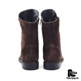  |SIZE 41| ROBERTO D'ANGELO LENA DARK BROWN SUEDE SIDE-ZIP ANKLE BOOT Z41-8017 