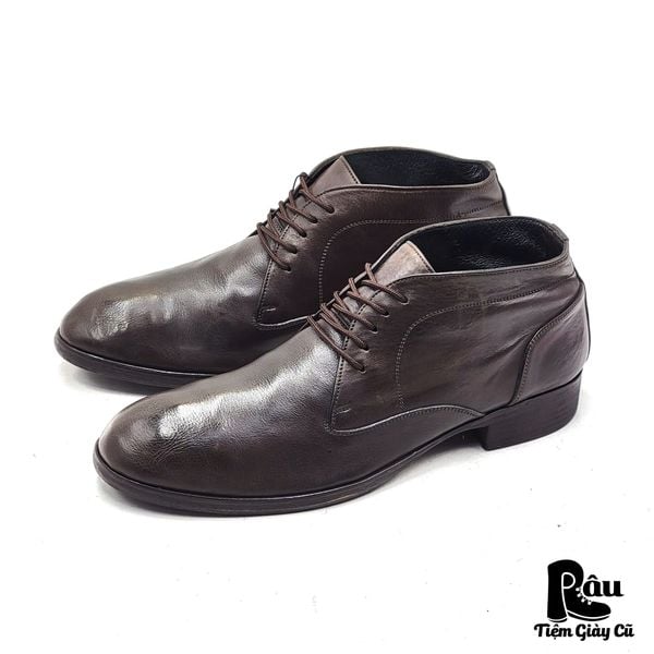  |SIZE 44| ARGIS 32112 DARK BROWN ANKLE LACE-UP BOOT Z44-8013 