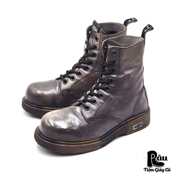  |SIZE 37| CULT 101611 DISTRESSED GRAY STEEL TOE COMBAT BOOT Z37-8131 