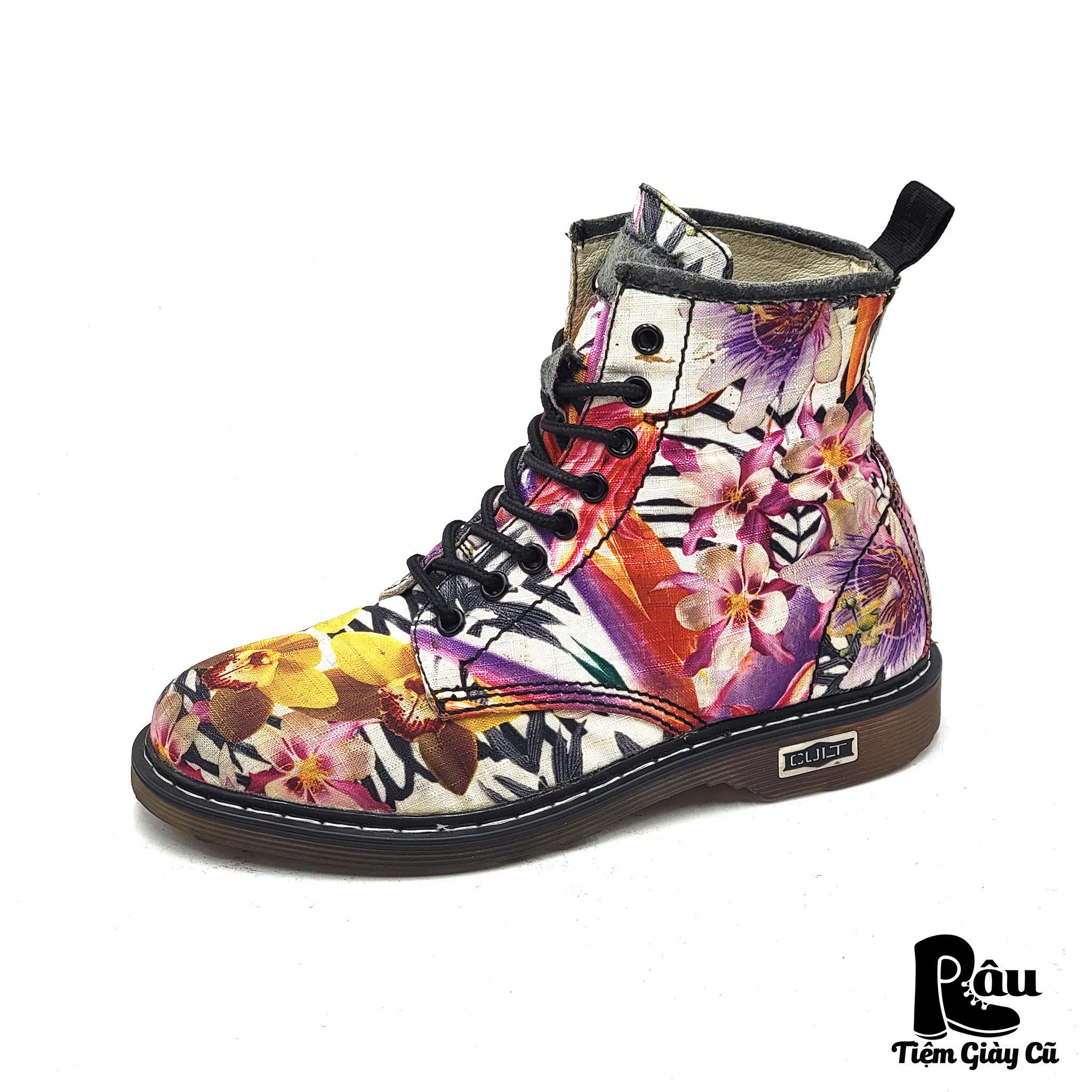  |SIZE 37.5| CULT 101845 FABRIC FLORAL LACE UP BOOT AB37.5-4959 