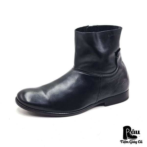  |SIZE 43.5| BOSS ORANGE 50218754 BLACK SIDE-ZIP DRESS BOOT Z43.5-6403 