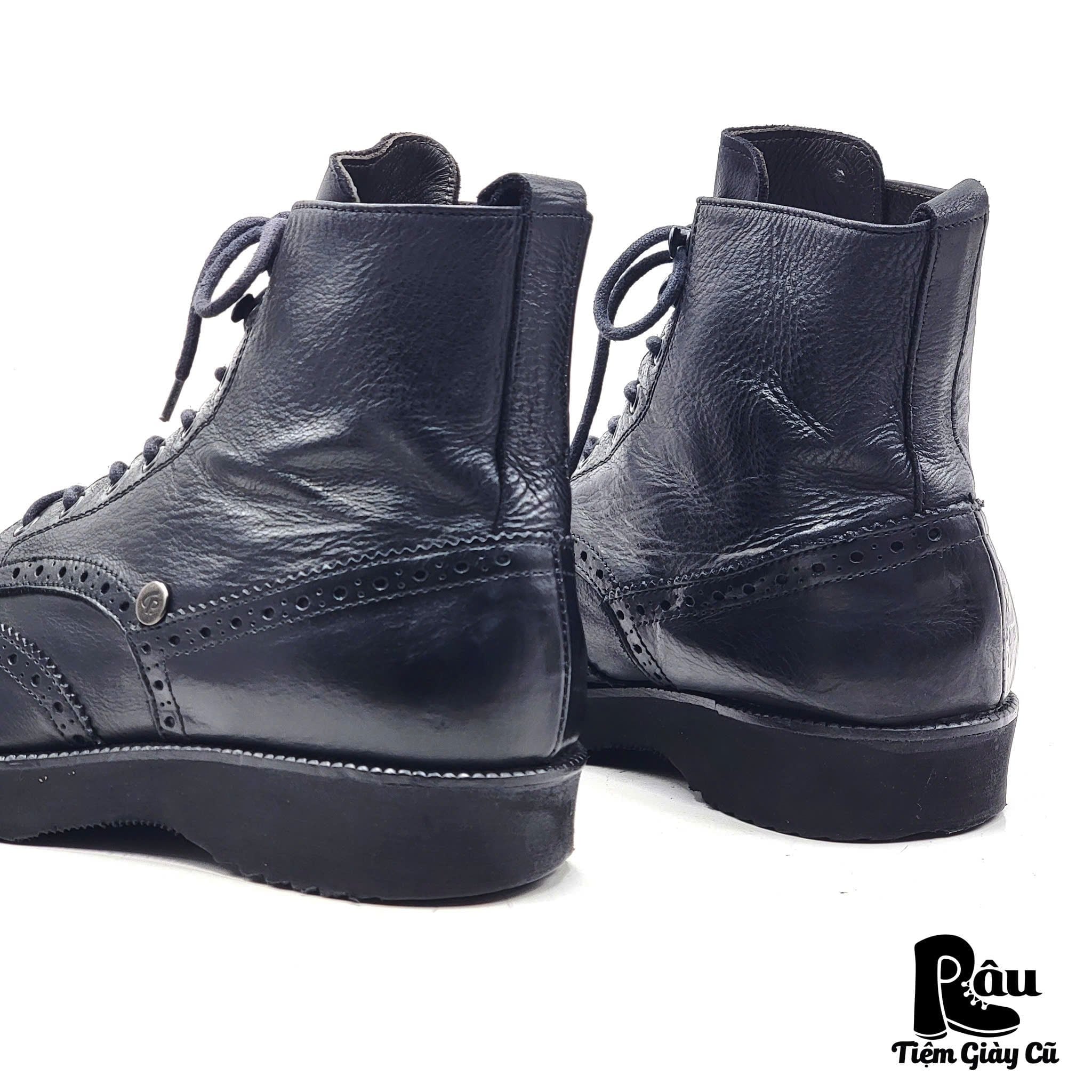  |SIZE 41| CESARE P. LIGHTWEIGHT BLACK  WINGTIP BROGUE BOOT Z41-8152 