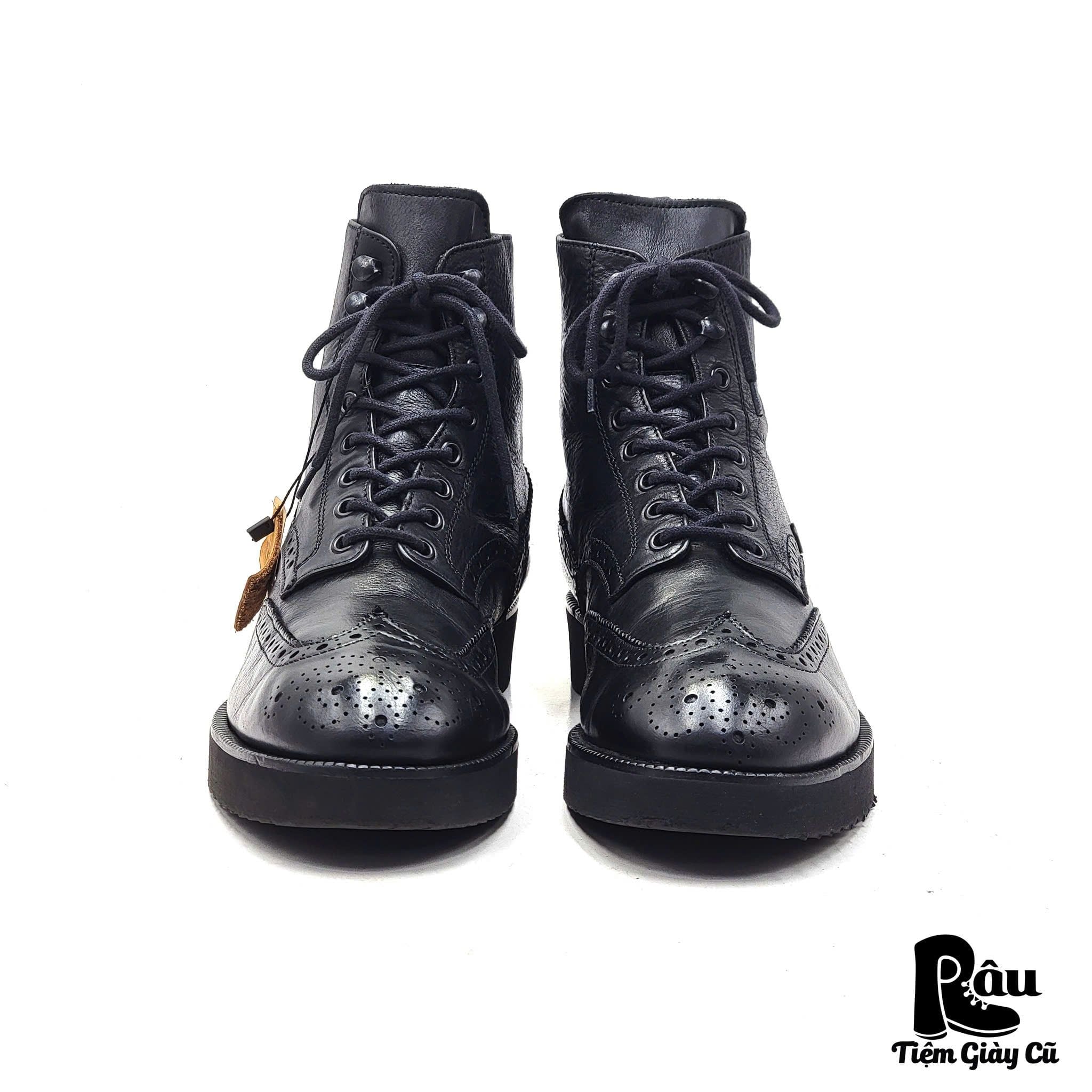  |SIZE 41| CESARE P. LIGHTWEIGHT BLACK  WINGTIP BROGUE BOOT Z41-8152 