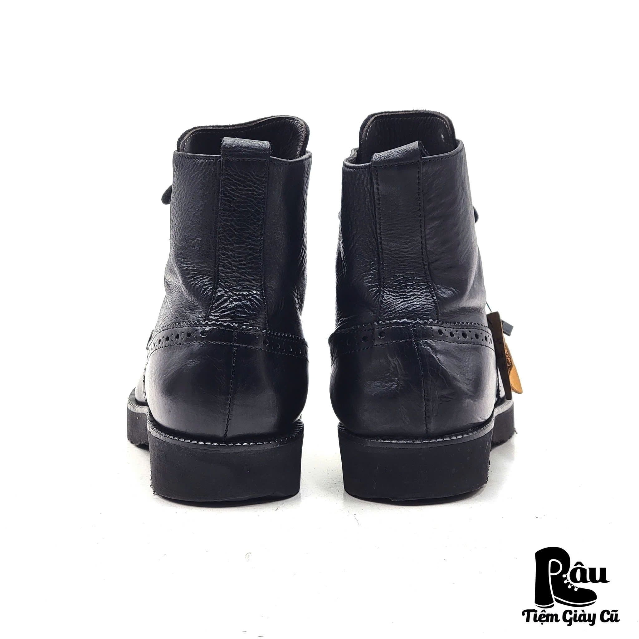 |SIZE 41| CESARE P. LIGHTWEIGHT BLACK  WINGTIP BROGUE BOOT Z41-8152 