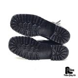  |SIZE 41| BLACK DOUBLE BUCKLES COMBAT LACE-UP BOOT (OLYMPIADI ST.MORITZ SOLE) Z41-8174 