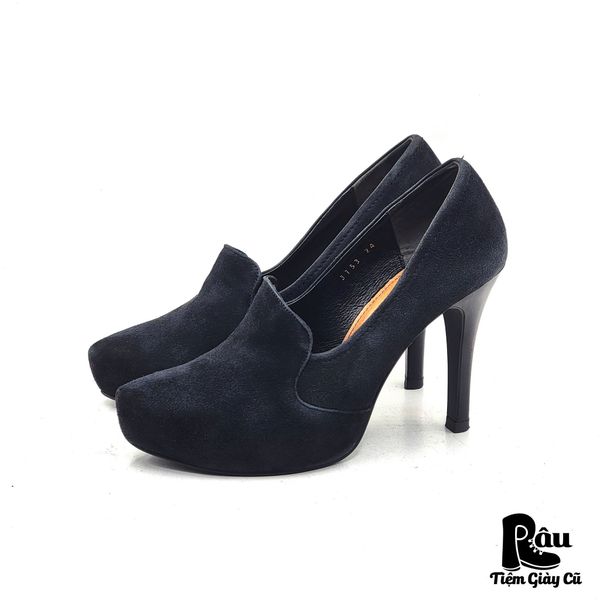  |SIZE 38| STRAWBERRY FIELDS 3153 BLACK SUEDE PUMB HIGH HEELS SHOES Z38-8177 