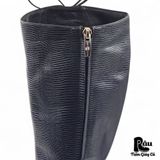  |SIZE 36| SERGIO ROSSI BLACK LIZARD-PRINTED KNEE HIGH BOOT Z36-8179 
