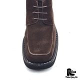  |SIZE 39| DIEBA BY CARLOS MANUEL DARK BROWN SUEDE SQUARE-TOE LACE-UP BOOT AX39-8181 