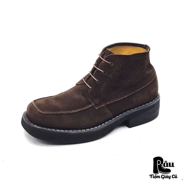  |SIZE 39| DIEBA BY CARLOS MANUEL DARK BROWN SUEDE SQUARE-TOE LACE-UP BOOT AX39-8181 