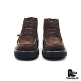  |SIZE 39| DIEBA BY CARLOS MANUEL DARK BROWN SUEDE SQUARE-TOE LACE-UP BOOT AX39-8181 