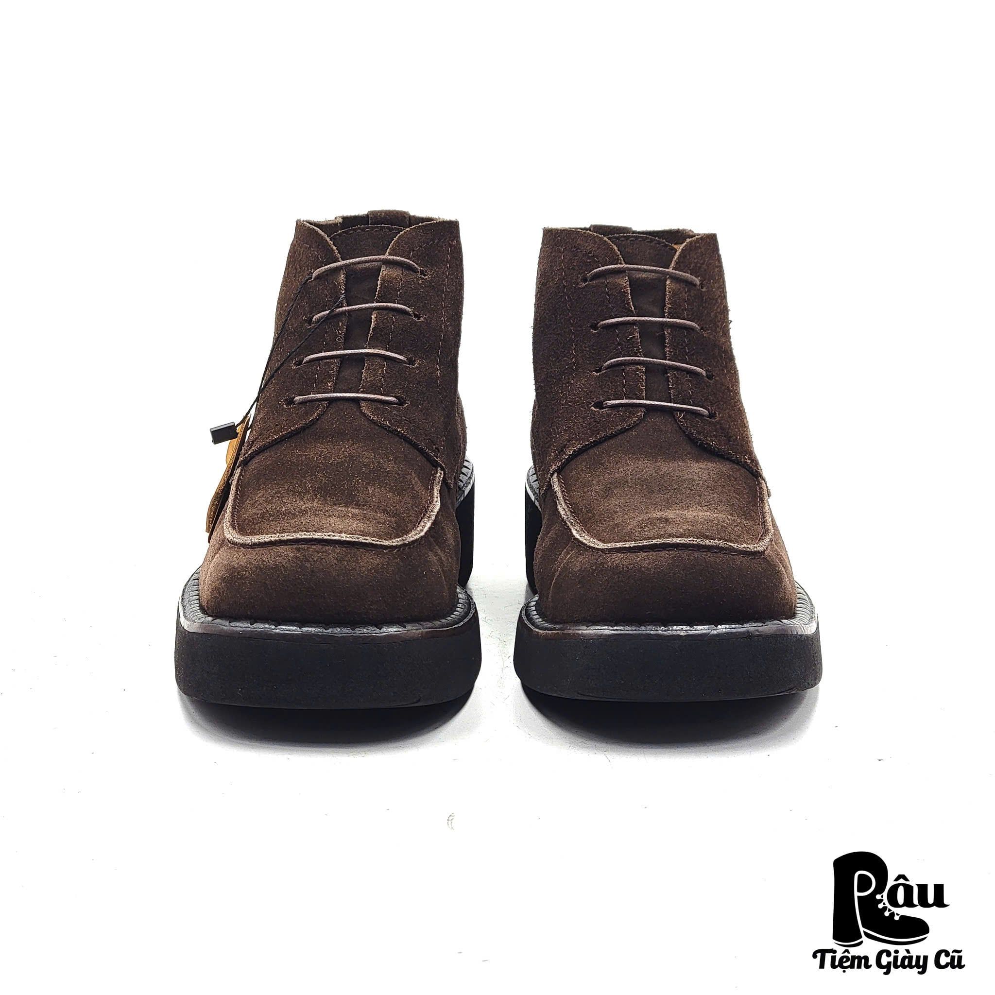 |SIZE 39| DIEBA BY CARLOS MANUEL DARK BROWN SUEDE SQUARE-TOE LACE-UP BOOT AX39-8181 