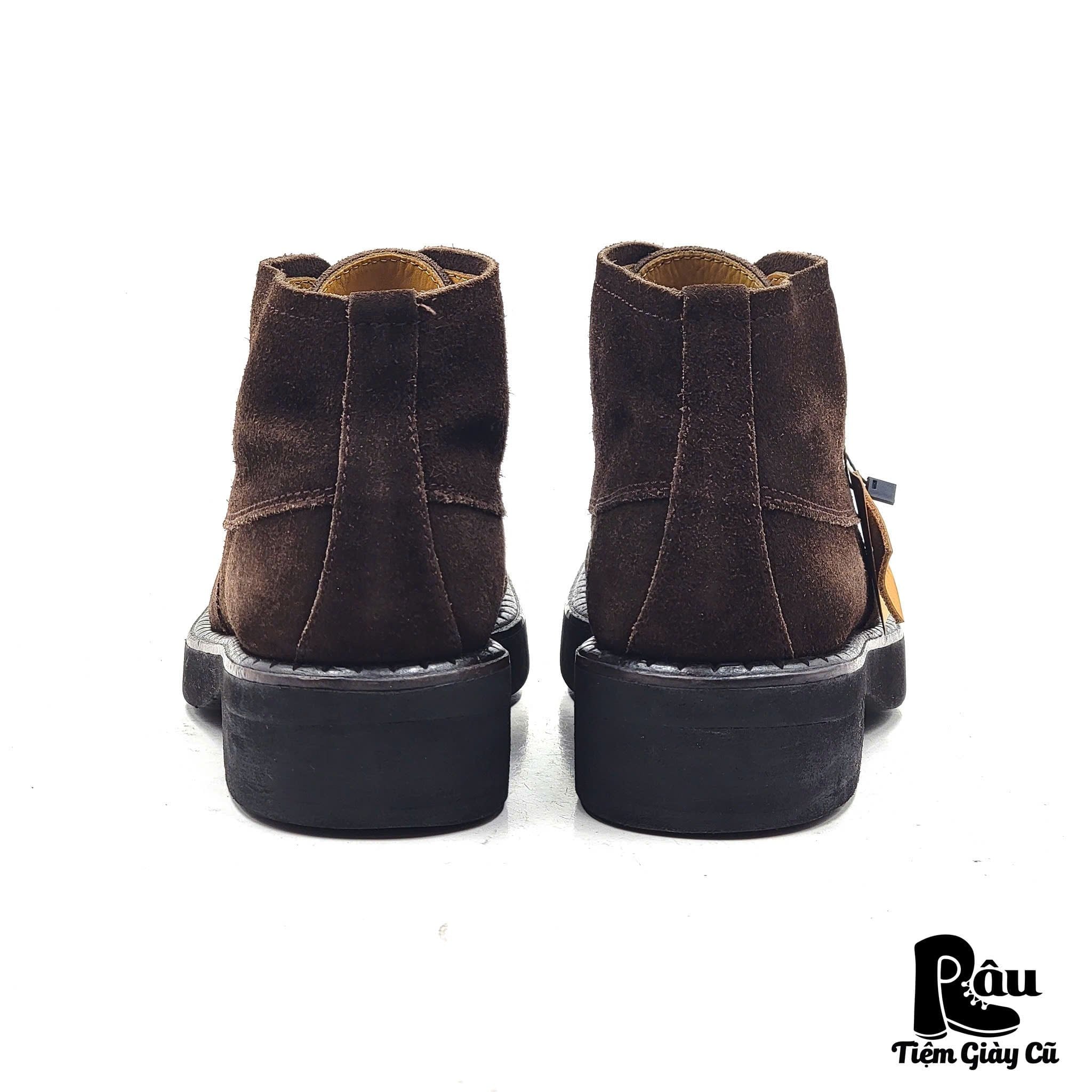 |SIZE 39| DIEBA BY CARLOS MANUEL DARK BROWN SUEDE SQUARE-TOE LACE-UP BOOT AX39-8181 