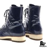  |SIZE 39| AQUATALIA PATENT LEATHER SIDE-ZIP COMBAT LACE-UP BOOT AX39-8192 