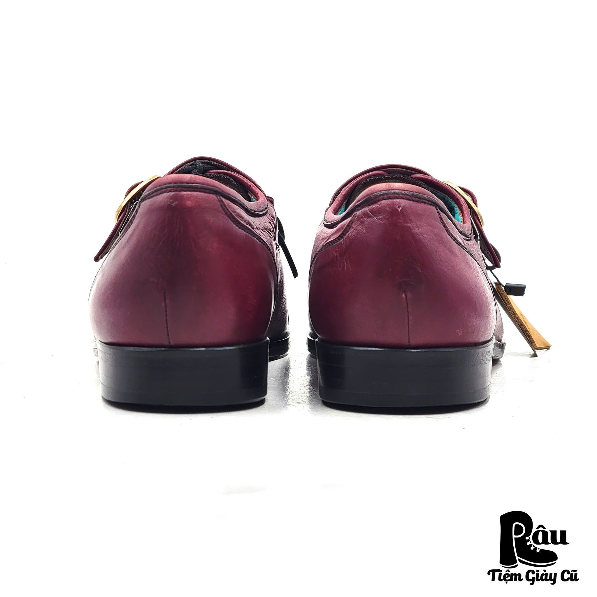  |SIZE 38.5| AGRESSIOR VINTAGE JAPANESE BURGUNDY BUCKLE OXFORD SHOES AX38.5-8194 