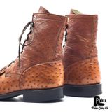  |SIZE 38| LUCCHESE F7037 FULL QUILL OSTRICT LACE-UP ROPER BOOT AX38-8187 