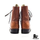  |SIZE 38| LUCCHESE F7037 FULL QUILL OSTRICT LACE-UP ROPER BOOT AX38-8187 