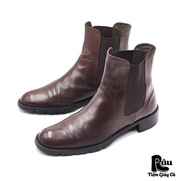  |SIZE 38.5| BROWN CHELSEA BOOT (VIBRAM COMMANDO SOLE) AX38.5-8186 