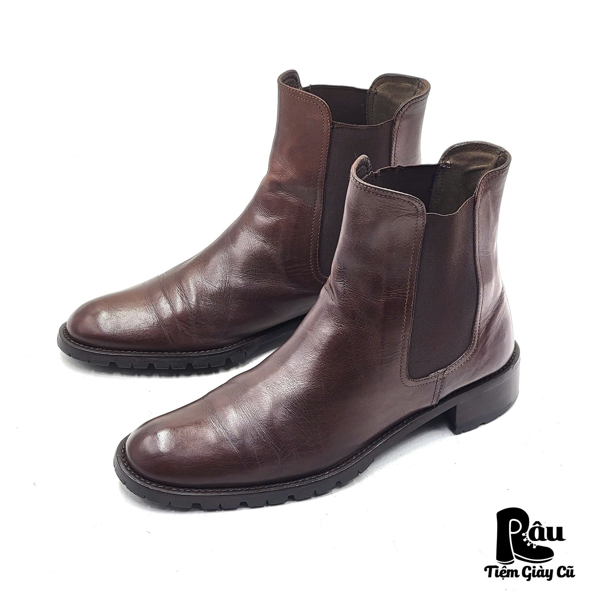  |SIZE 38.5| BROWN CHELSEA BOOT (VIBRAM COMMANDO SOLE) AX38.5-8186 