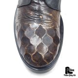  |SIZE 43| VINTAGE ITALIAN EMBOSSED DISTRESSED LEATHER LACE-UP BOOT (IPR SOLE) AX43-8189 