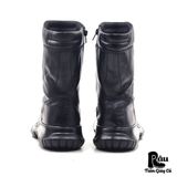  |SIZE 43| BLACK SIDE-ZIP ANKLE BIKER BOOT AX43-8197 