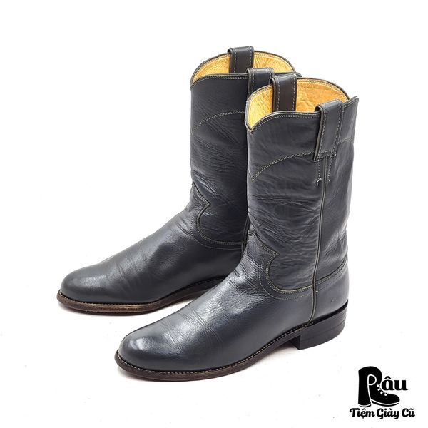  |SIZE 37| JUSTIN L3056 GRAY CLASSIC WESTERN ROPER BOOT AX37-8206 
