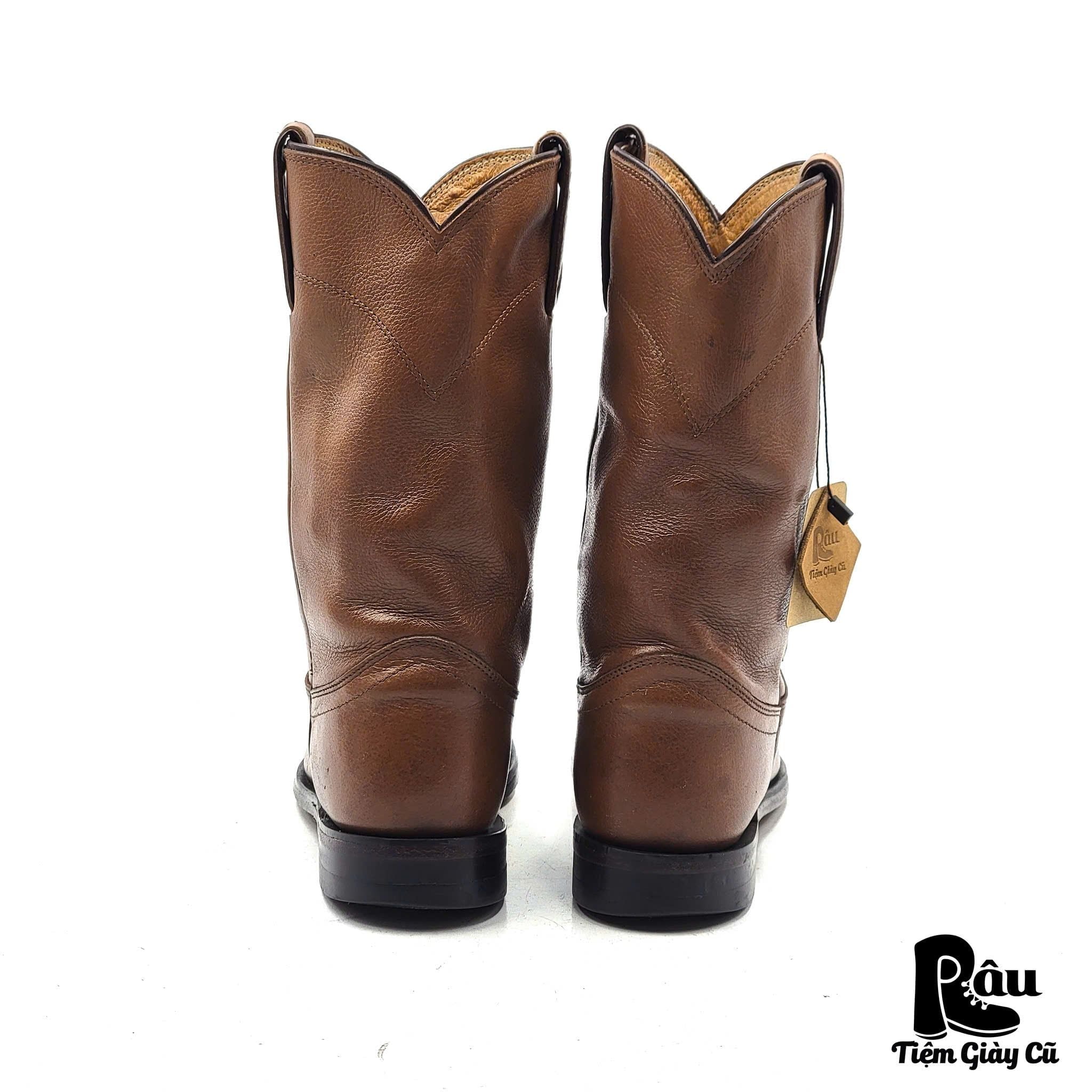  |SIZE 37.5| JUSTIN 3741 TAN CORONA CLASSIC WESTERN ROPER BOOT AX37.5-8203 