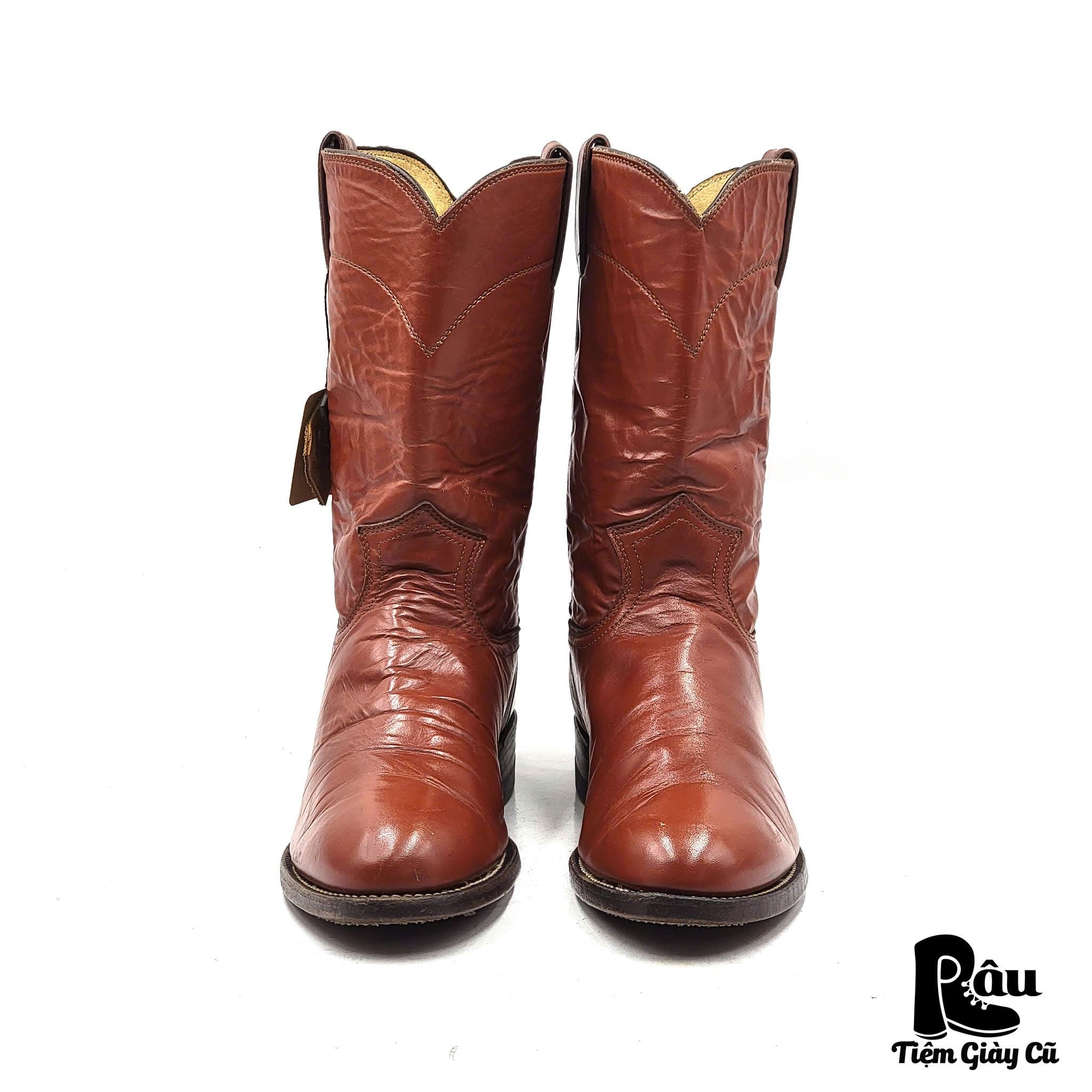  |SIZE 38| JUSTIN 3145 RED RUSSET CLASSIC WESTERN ROPER BOOT AX38-8204 