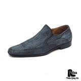  |SIZE 43| MEZLAN IZANO BLUE SNAKESKIN VENETIAN DRESS SHOES AX43-8202 