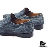  |SIZE 43| MEZLAN IZANO BLUE SNAKESKIN VENETIAN DRESS SHOES AX43-8202 