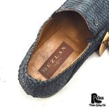  |SIZE 43| MEZLAN IZANO BLUE SNAKESKIN VENETIAN DRESS SHOES AX43-8202 