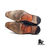  |SIZE 43| MEZLAN IZANO BLUE SNAKESKIN VENETIAN DRESS SHOES AX43-8202 