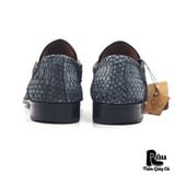  |SIZE 43| MEZLAN IZANO BLUE SNAKESKIN VENETIAN DRESS SHOES AX43-8202 