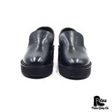  |SIZE 37| Y'S SS2016 YO-E04-702 BLACK PLATFORM SLIP-ON SHOES Z37-8218 