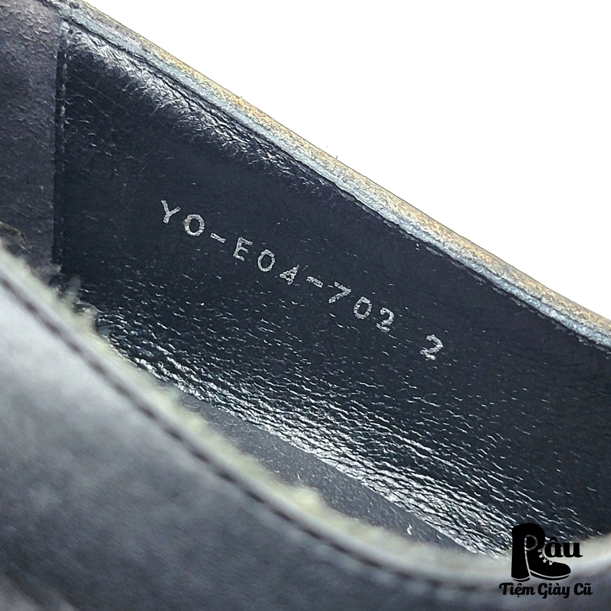  |SIZE 37| Y'S SS2016 YO-E04-702 BLACK PLATFORM SLIP-ON SHOES Z37-8218 