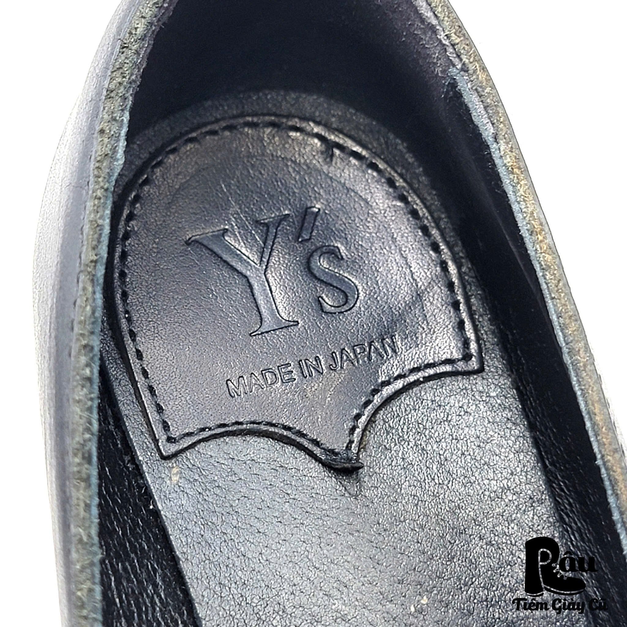  |SIZE 37| Y'S SS2016 YO-E04-702 BLACK PLATFORM SLIP-ON SHOES Z37-8218 