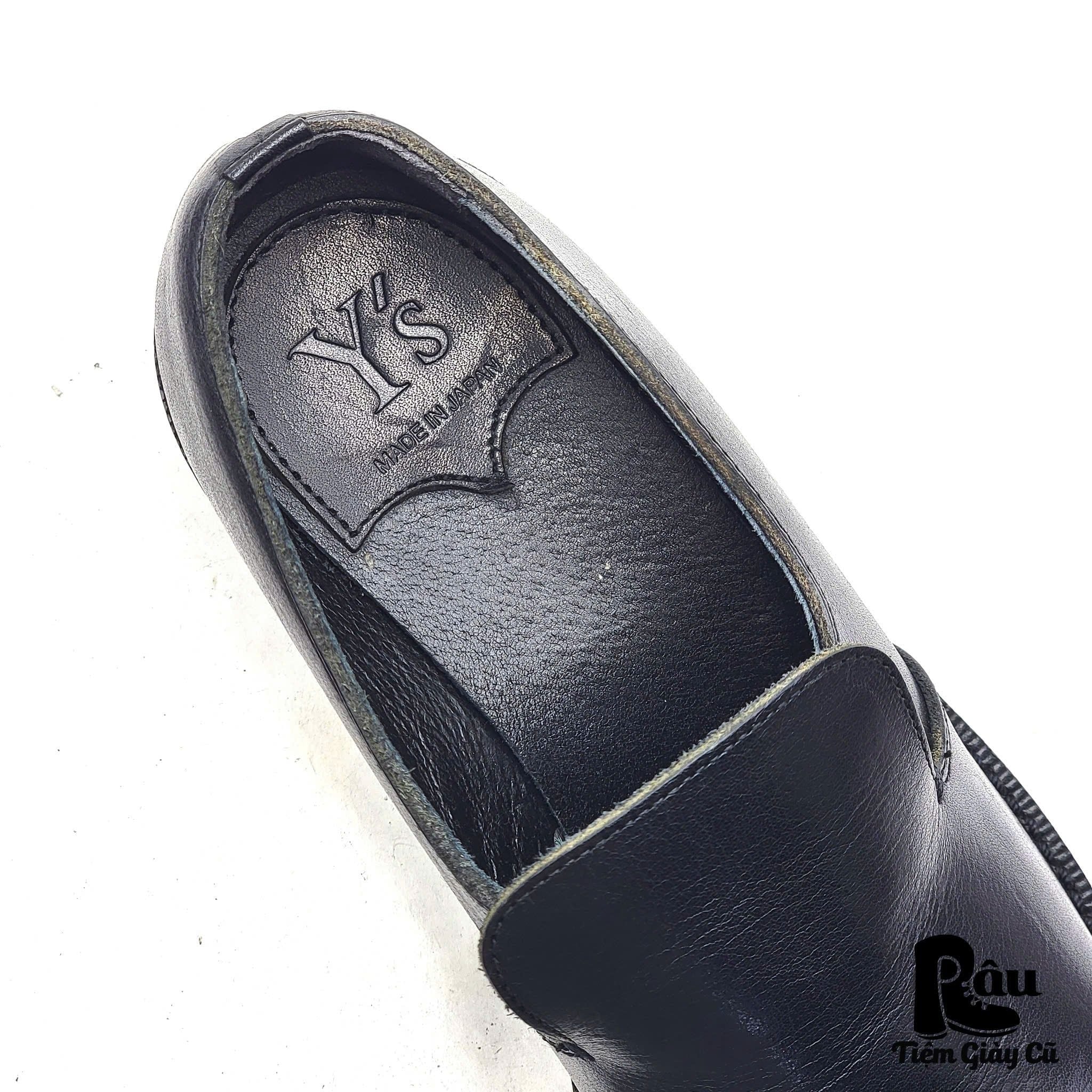 |SIZE 37| Y'S SS2016 YO-E04-702 BLACK PLATFORM SLIP-ON SHOES Z37-8218 
