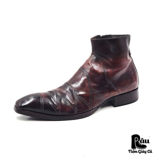  |SIZE 41| JO GHOST 812 PELLAME DIVER BORDO SIDE-ZIP DRESS BOOT Z41-8226 