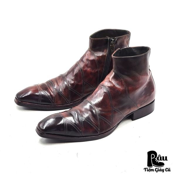  |SIZE 41| JO GHOST 812 PELLAME DIVER BORDO SIDE-ZIP DRESS BOOT Z41-8226 