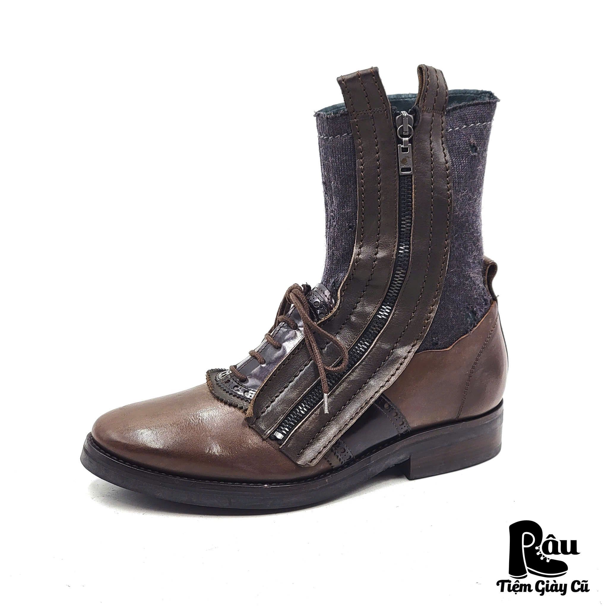  |SIZE 38| LANVIN RUNWAY FALL 2010 LAYERED ZIP BOOT Z38-8223 