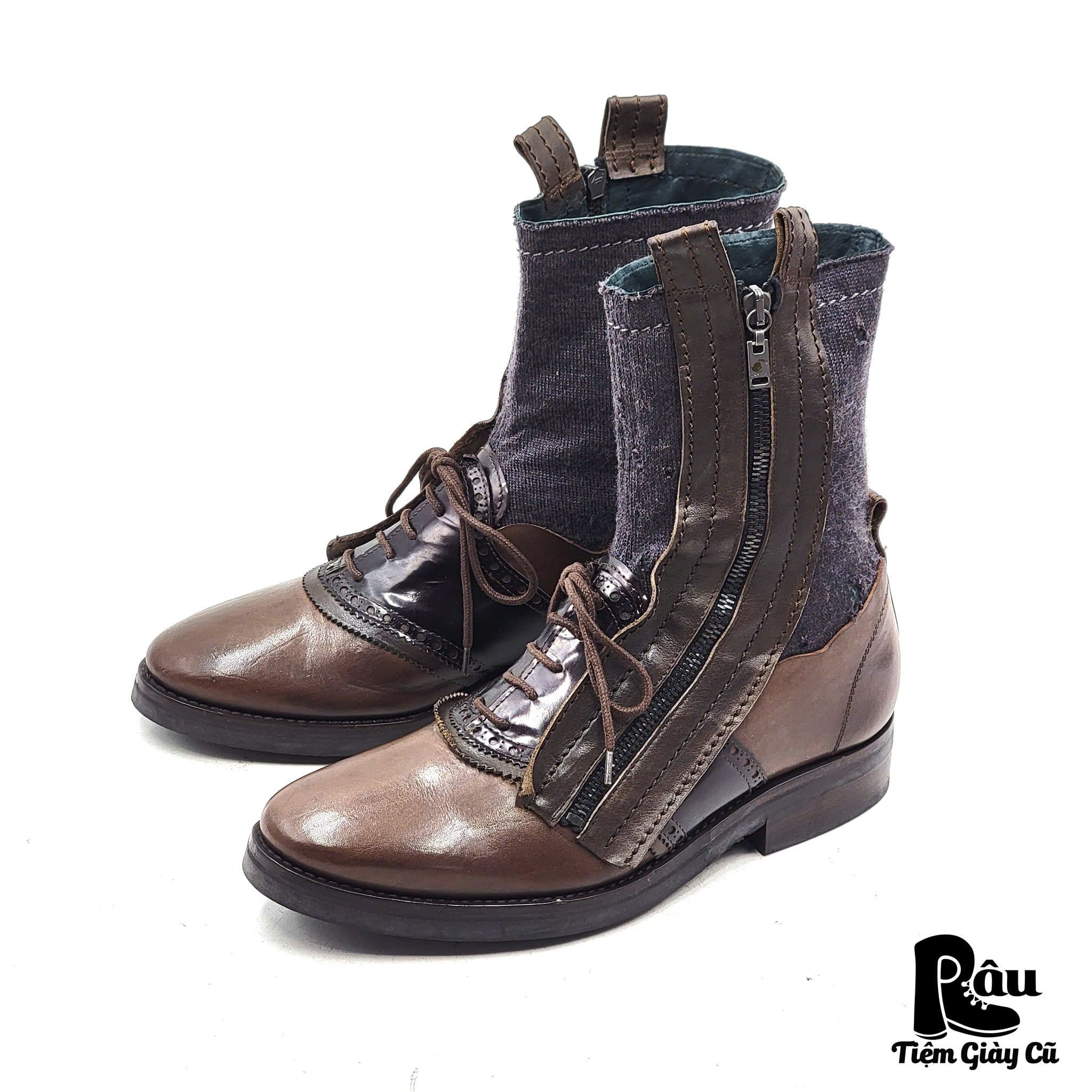  |SIZE 38| LANVIN RUNWAY FALL 2010 LAYERED ZIP BOOT Z38-8223 