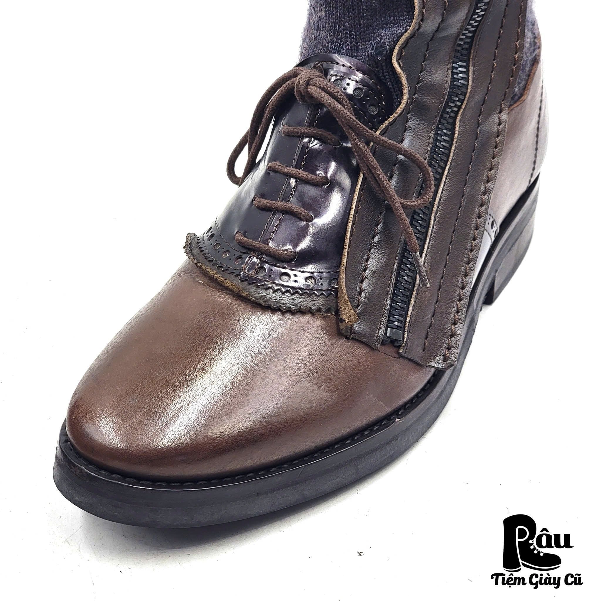  |SIZE 38| LANVIN RUNWAY FALL 2010 LAYERED ZIP BOOT Z38-8223 