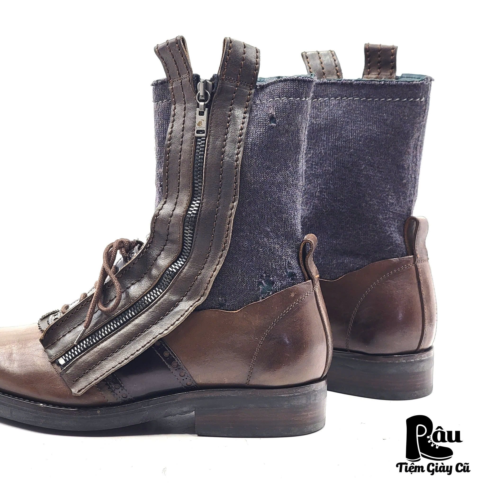  |SIZE 38| LANVIN RUNWAY FALL 2010 LAYERED ZIP BOOT Z38-8223 
