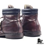 |SIZE 42| MOMA BROWN VEGTAN FUR-LINED BUCKLE ANKLE LACE-UP BOOT Z42-8243 