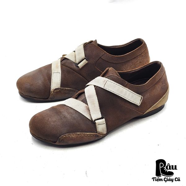  |SIZE 42| MOMA BROWN VEGTAN SUEDE WAXED CASUAL SHOES AX42-8246 