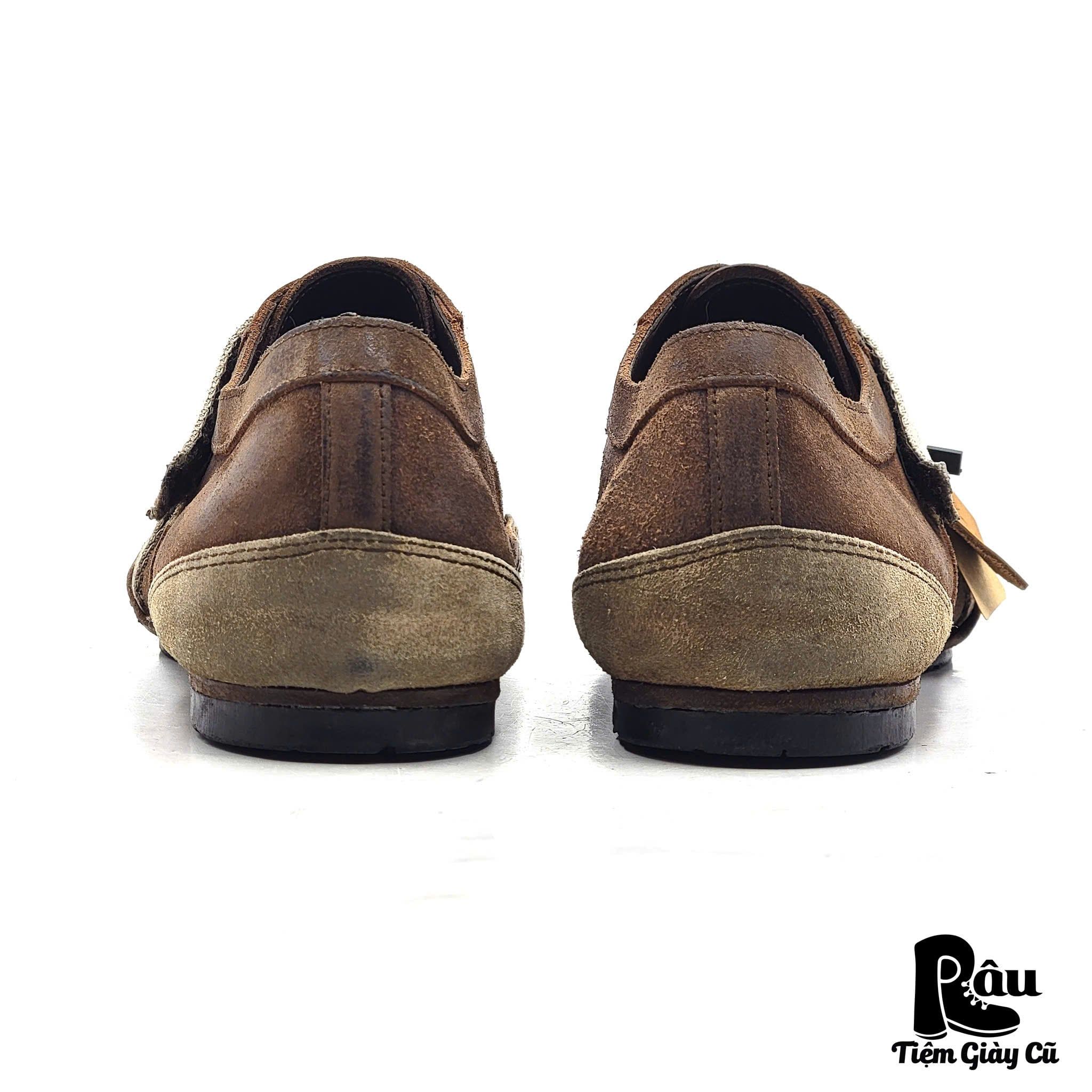  |SIZE 42| MOMA BROWN VEGTAN SUEDE WAXED CASUAL SHOES AX42-8246 