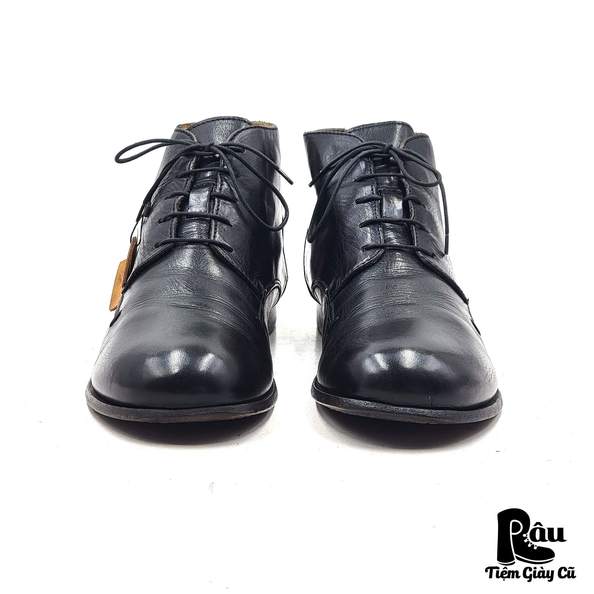  |SIZE 43| MOMA BLACK VEGTAN ANKLE LACE-UP BOOT Z43-8244 