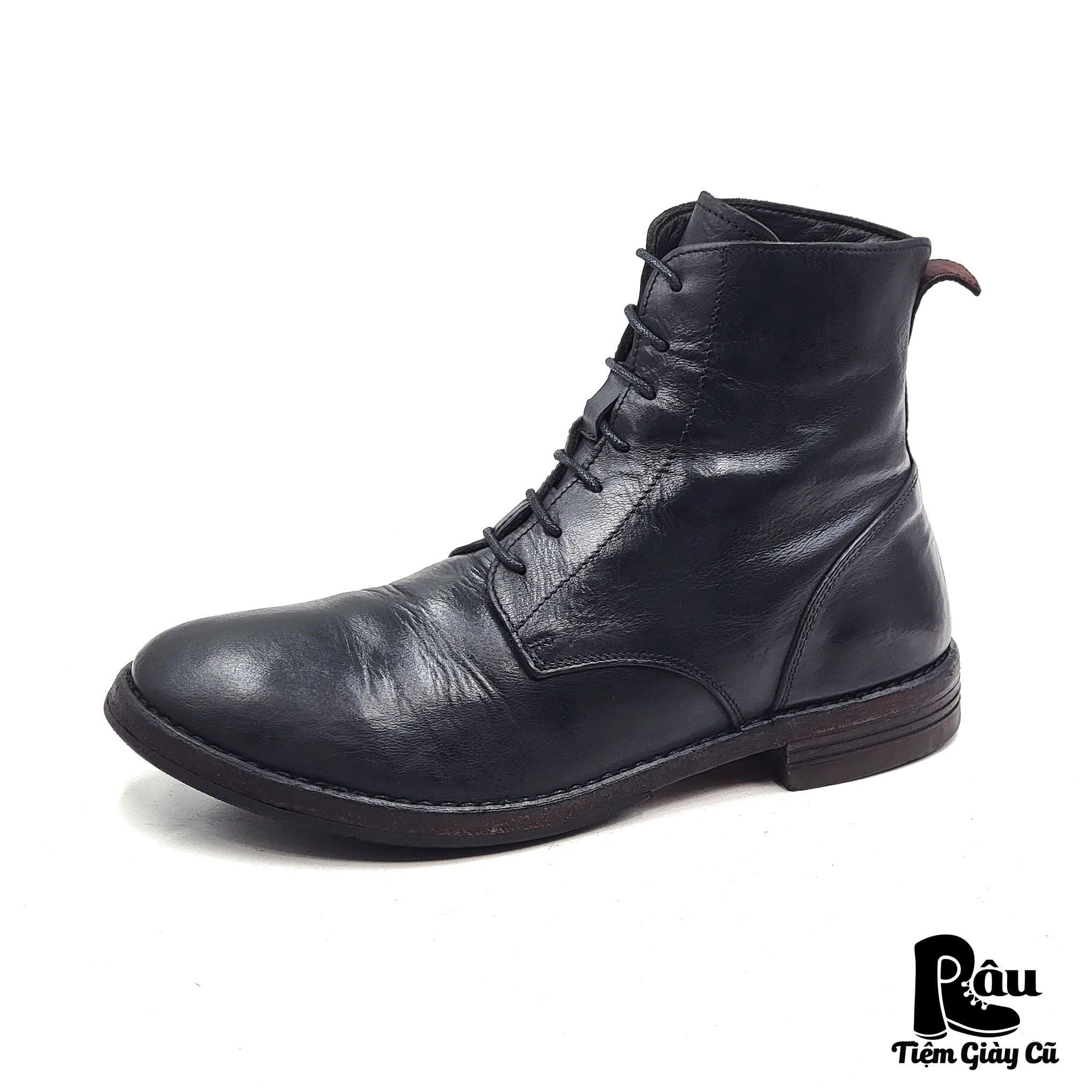  |SIZE 43| MOMA BLACK MINIMAL LACE-UP BOOT Z43-8245 