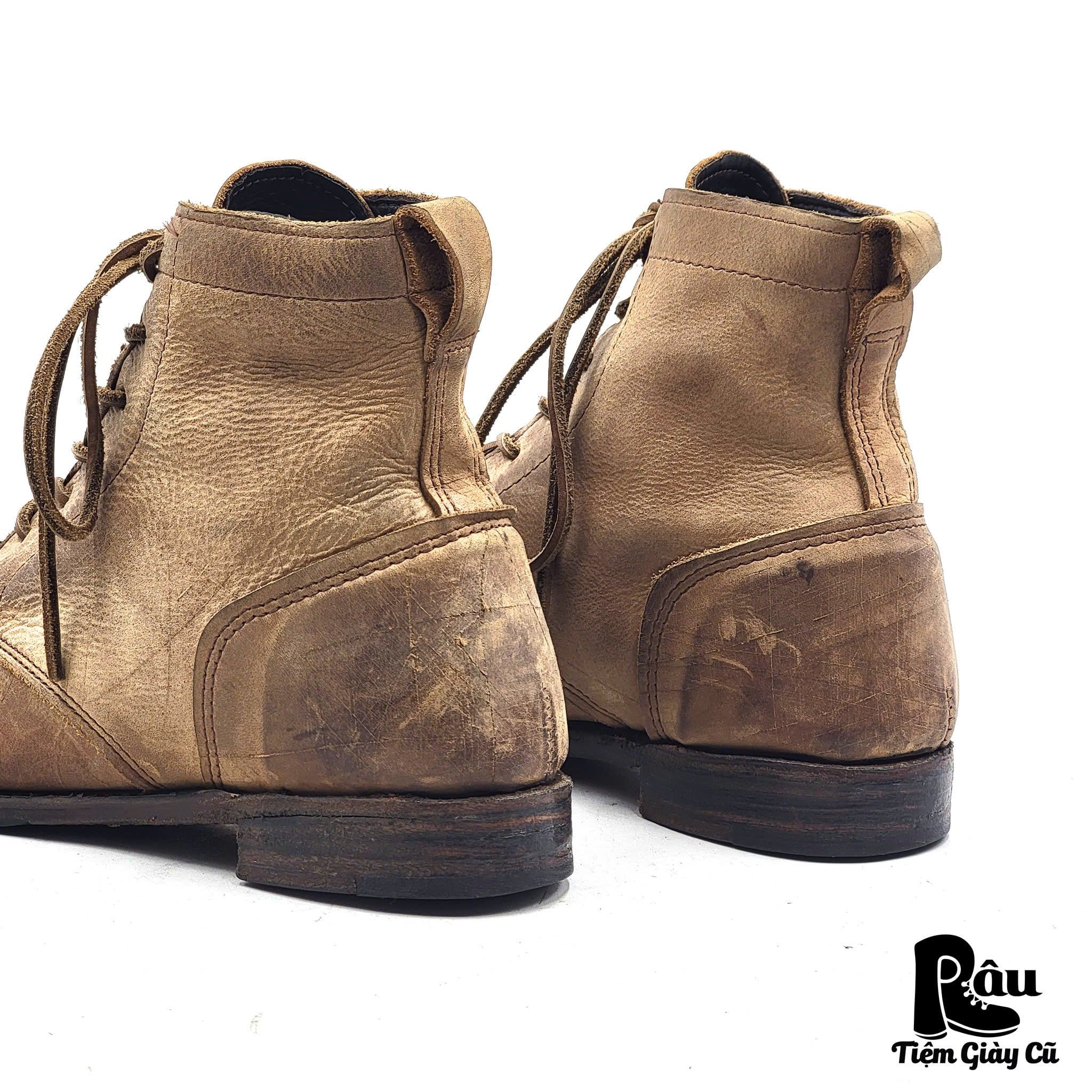  |SIZE 39| VINTAGE SHOE COMPANY VS2301 LILLY BROWN DISTRESSED LACE-UP BOOT AX39-8225 