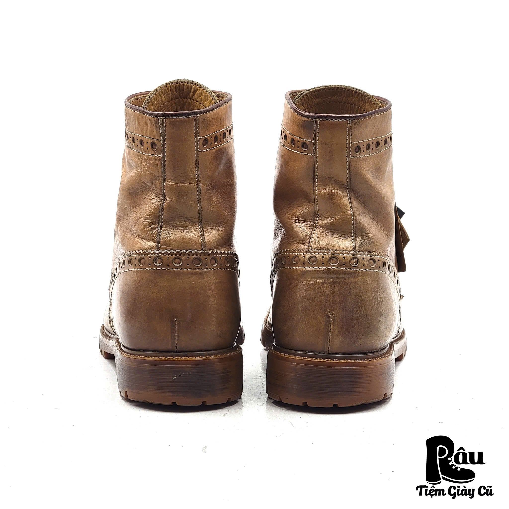  |SIZE 43| DOUCAL'S LIGHT BROWN BROGUE WINGTIP LACE-UP BOOT Z43-8217 